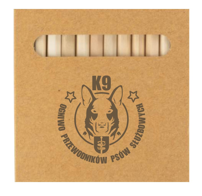 Kredki świecowe 12 szt. grawer